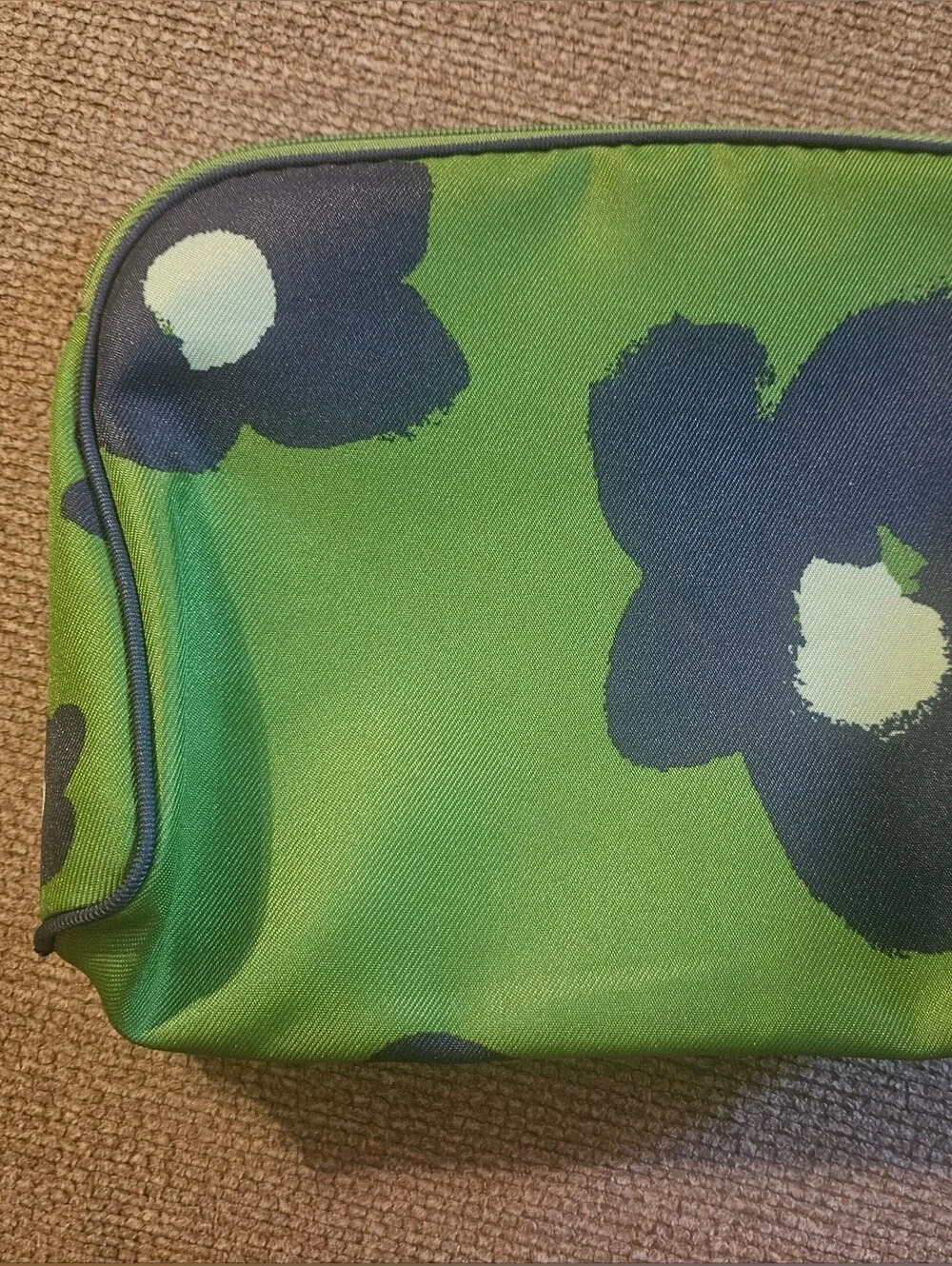 Clinique x Kate Spade Green & Blue Floral Print Cosmetic Pouch
